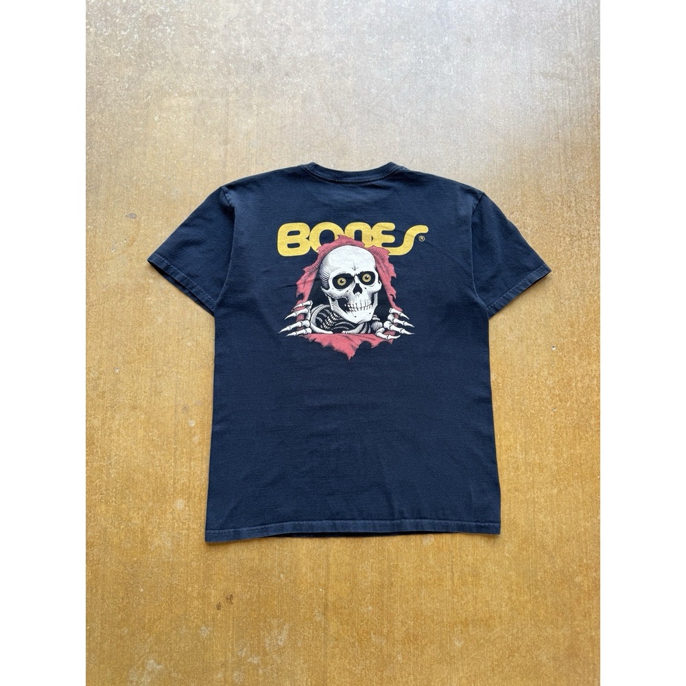 Powell Peralta Bones Brigade Skater Surfer Black Y2K T-Shirt (M) Skull